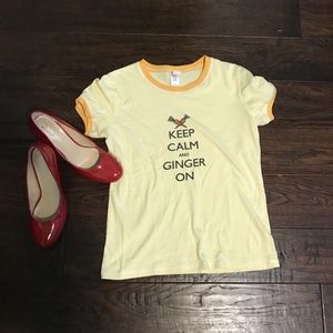 “Keep calm and ginger on” T-shirt